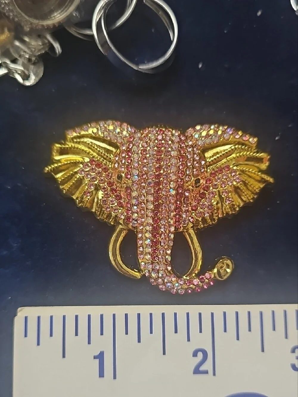 Pink Elephant Crystal Brooch - Brand Unspecified